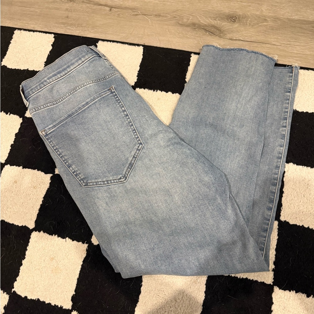 Express Light Blue Women's Straight Leg Jeans